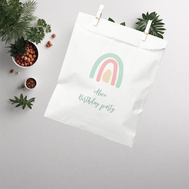 Bolsa De Papel Acuarela arcoiris minicardia fiesta de cumpleaños  (Subido por el creador)