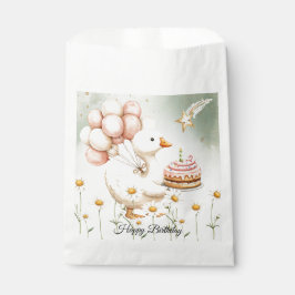 Bolsa De Papel Acuarela Bebé blanco ganso fiesta de cumpleaños