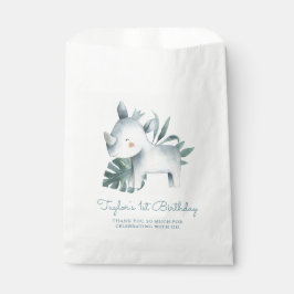 Bolsa De Papel Acuarela Bebé Rhinoceros Niños de la Jungla Cumple