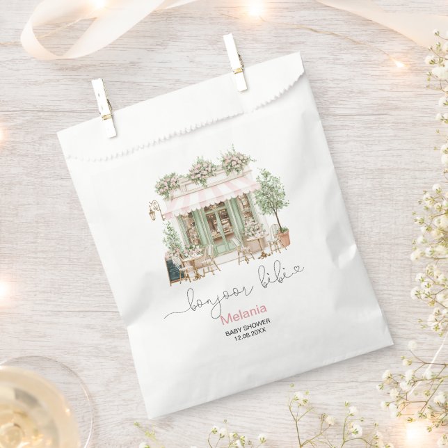 Bolsa De Papel    Acuarela bonjoor bebe  baby shower Plato de pap (Cortado)