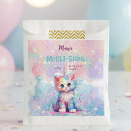 Bolsa De Papel Acuarela Caticorn Meow-Gical Cumpleaños