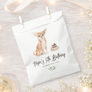 Bolsa De Papel Acuarela Chihuahua Dog Cumpleaños Gracias