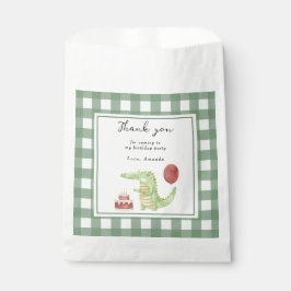 Bolsa De Papel Acuarela Cocodrilo 1er cumpleaños Gracias