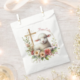 Bolsa De Papel Acuarela Cordero de Pascua Personalizada