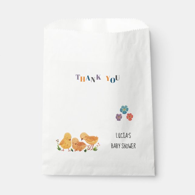 Bolsa De Papel Acuarela Cute pequeño pollo bebé Gracias (Anverso)