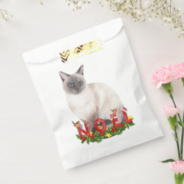 Bolsa De Papel Acuarela de gato siamesa para navidades