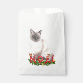 Bolsa De Papel Acuarela de gato siamesa para navidades