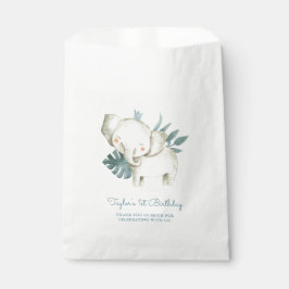 Bolsa De Papel Acuarela Elefante Príncipe Tropical Nacimiento