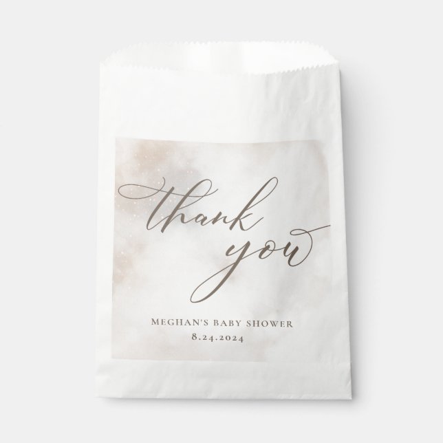 Bolsa De Papel Acuarela En El Baby Shower De Cloud 9 (Anverso)