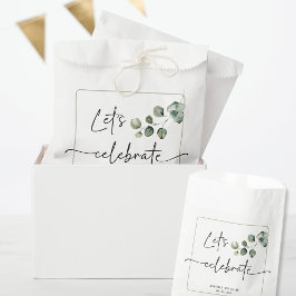 Bolsa De Papel Acuarela eucaluptus Celebremos la fecha del nombre