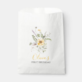 Bolsa De Papel Acuarela floral de flor silvestre para primer cump