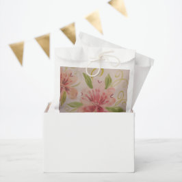 Bolsa De Papel Acuarela floral rosa