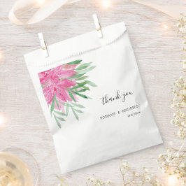 Bolsa De Papel Acuarela floral rosa verde boho
