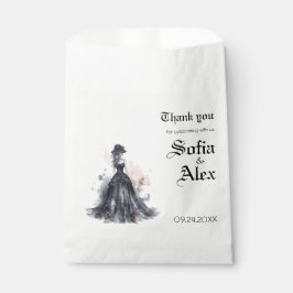 Bolsa De Papel acuarela gótica floral boda negro