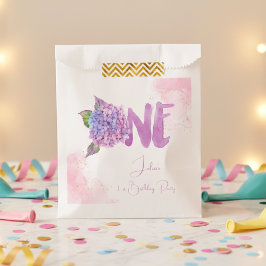 Bolsa De Papel Acuarela hidrangea primer Cumpleaños