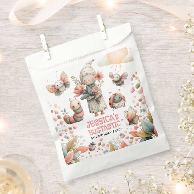 Bolsa De Papel Acuarela Insectos BUGTÁSTICOS Aniversario de los N (Cortado)