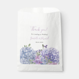 Bolsa De Papel Acuarela Lilac y azul turbio hidráneas Boda
