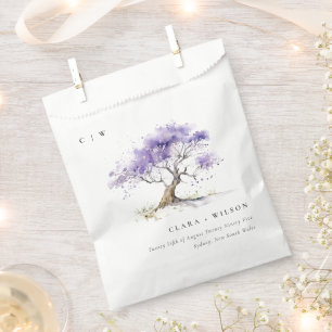 Bolsa De Papel Acuarela mínima Lilac Jacaranda Tree Boda