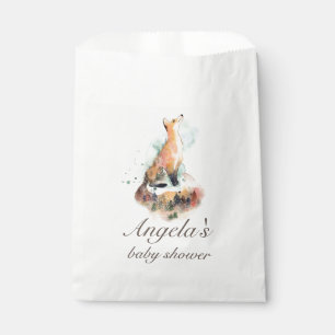 Bolsa De Papel acuarela mística zorro bebé ducha