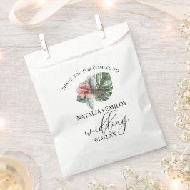 Bolsa De Papel Acuarela Monstera Leaf Boda Floral Gracias