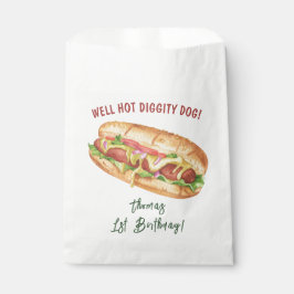 Bolsa De Papel Acuarela Niños Perros Calientes Cumpleaños
