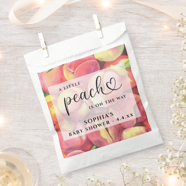 Bolsa De Papel Acuarela Pequeño melocotón en camino a la ducha de (Cortado)