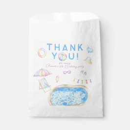 Bolsa De Papel Acuarela Piscina fiesta de cumpleaños Natación Gra