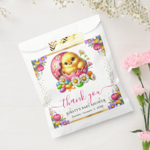 Bolsa De Papel Acuarela Pollito de Pascua Flores de Primavera Sho