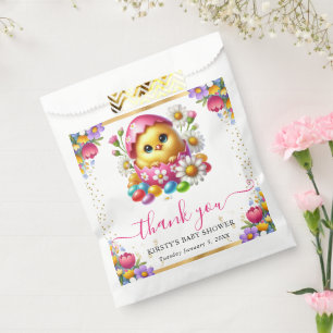 Bolsa De Papel Acuarela Pollito de Pascua Flores de Primavera Sho