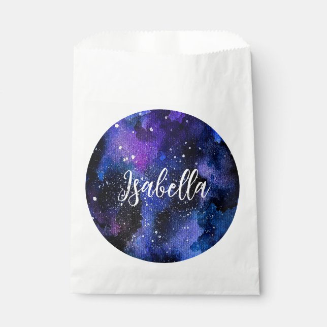 Bolsa De Papel Acuarela Purple Universo (Anverso)