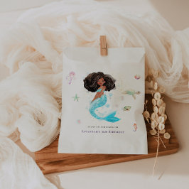 Bolsa De Papel Acuarela Purpurina Mermaid Cumpleaños