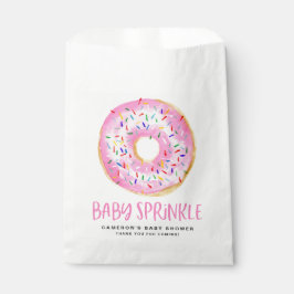 Bolsa De Papel Acuarela Rosa Glazada Donut Bebé Espolvorear
