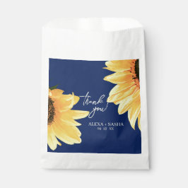 Bolsa De Papel Acuarela Sunflower azul oscuro