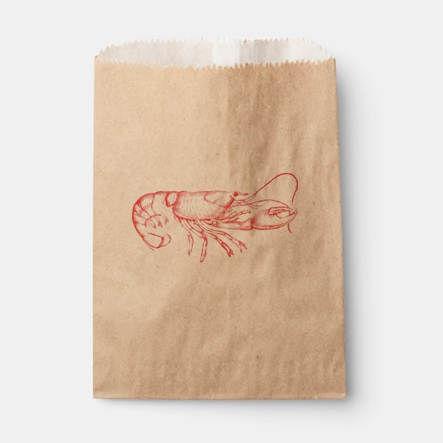 Bolsa De Papel Acuarela vintage - langosta roja (Anverso)