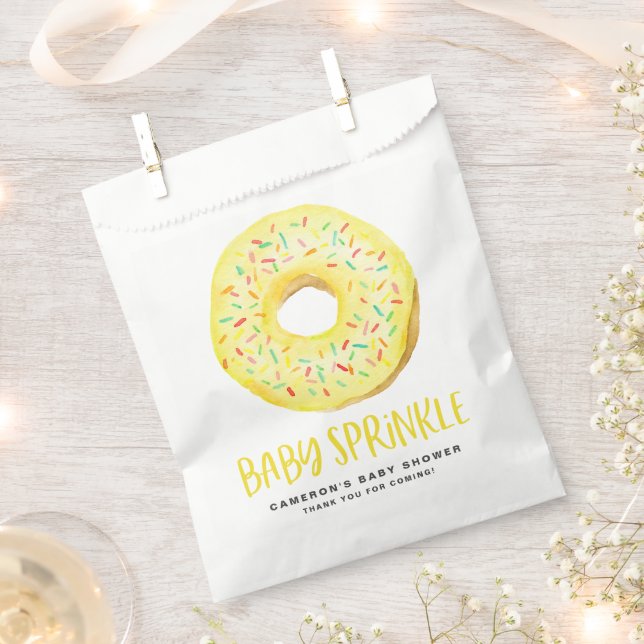 Bolsa De Papel Acuarela Yellow Glazed Donut Baby Sprinkle (Cortado)