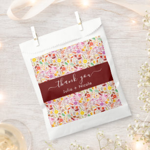 Bolsa De Papel Acuarelas Vibrantes Flores de Tulipán Verano Boda