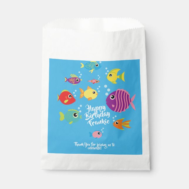 Bolsa De Papel Acuario de cumpleaños de Fish Sea Ocean Kid (Anverso)