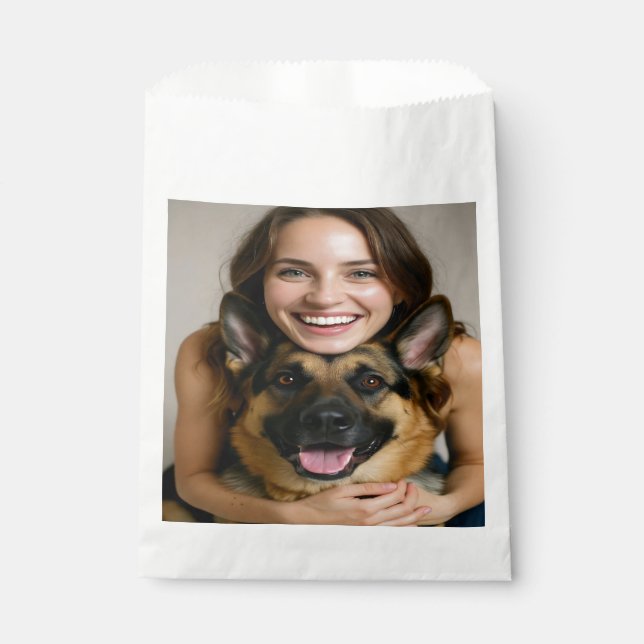 Bolsa De Papel Add German Shepherd Photo Personalize (Anverso)