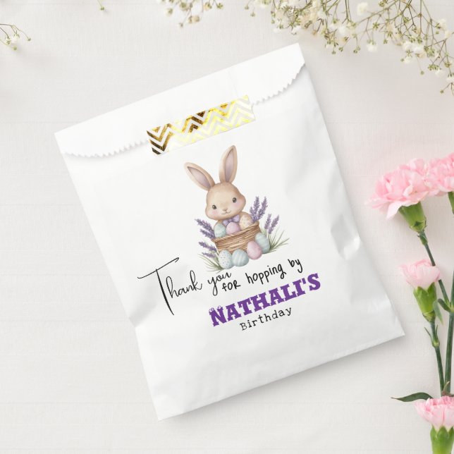 Bolsa De Papel Adorable cumpleaños con tema de conejo (Sellado)