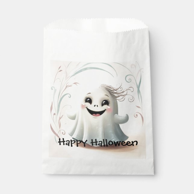 Bolsa De Papel Adorable diseño de Halloween, amigo fantasma (Anverso)