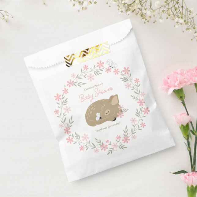 Bolsa De Papel Adorable Fawn Baby Shower (Sellado)