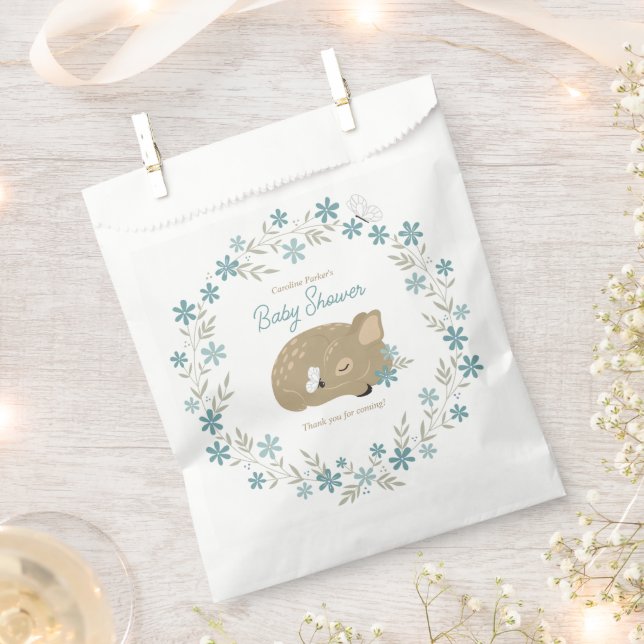 Bolsa De Papel Adorable Fawn Baby Shower (Cortado)