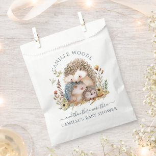 Bolsa De Papel Adorable Hedgehog Family Baby Shower