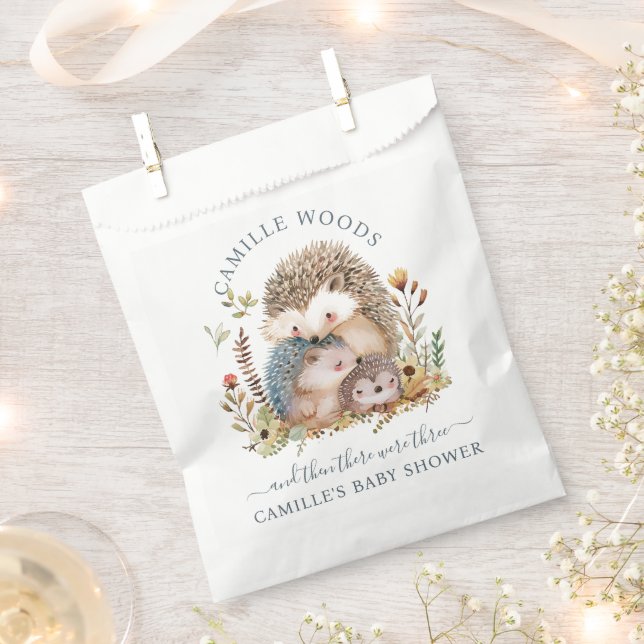Bolsa De Papel Adorable Hedgehog Family Baby Shower (Cortado)