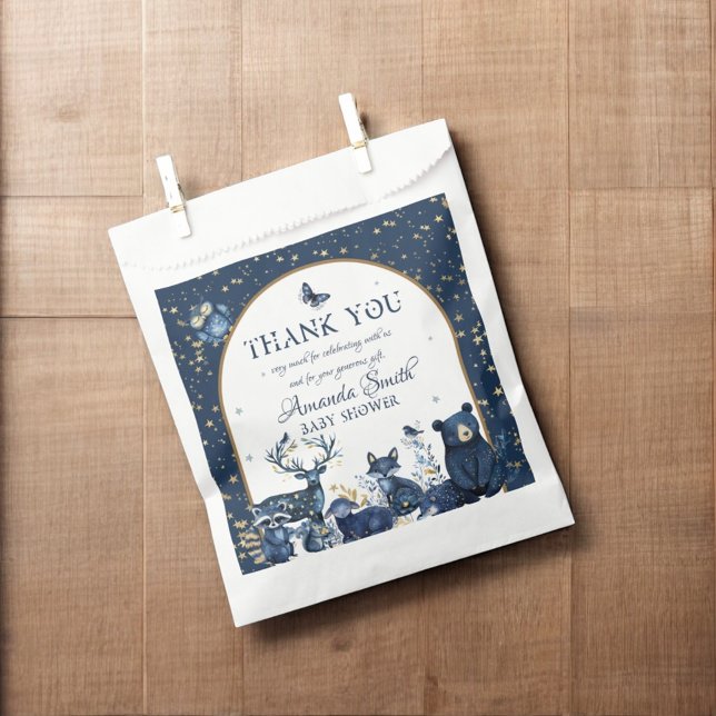 Bolsa De Papel Adorable Magic Woodland Night Animal Baby Shower (Subido por el creador)