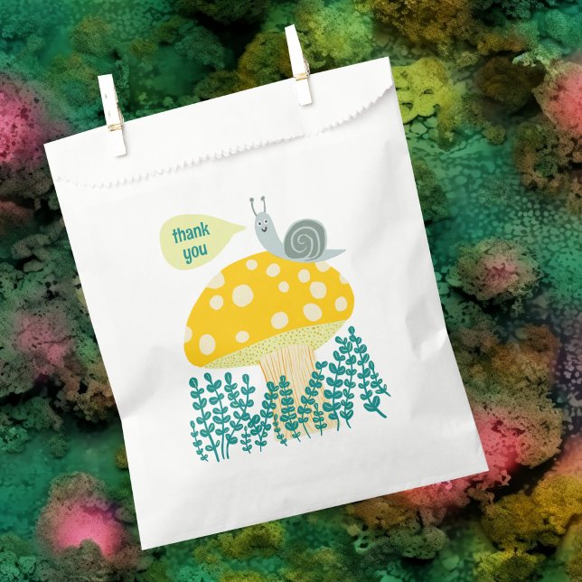 Bolsa De Papel Adorable Snail Mushroom Cute Butterfly Baby Shower (Adorable Snail Mushroom Cute Butterfly Baby Shower THANK YOU Favor Bag
)