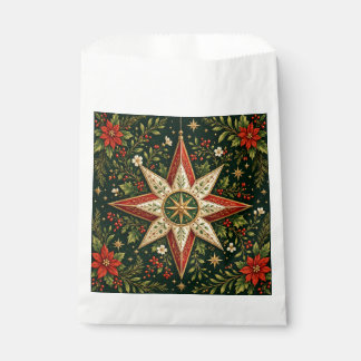 Bolsa De Papel Adorno de estrella de Navidad vintage Poinsettia H