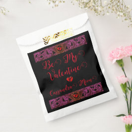 Bolsa De Papel Adorno púrpura gótico con corazón personalizado