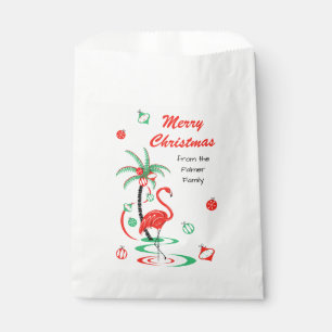 Bolsa De Papel Adornos de flamenco de Navidad rojos Texto de Navi
