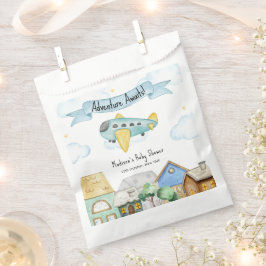Bolsa De Papel Adventure Awaits Aviator Airplane Baby Shower